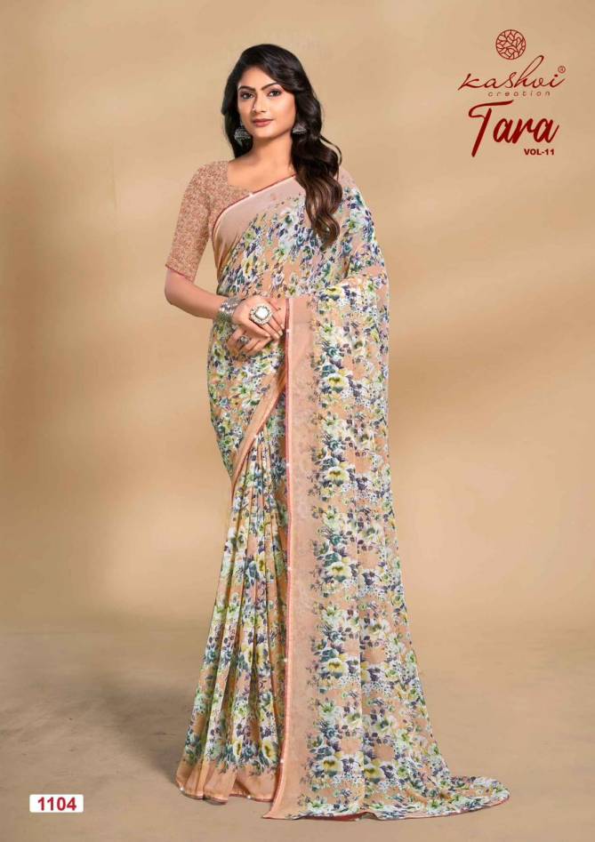 Tara Vol 11 By Kashvi Weightless Printed Sarees Wholesale Price In Surat